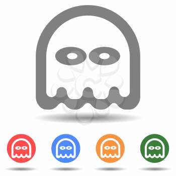 Ghost horror icon vector isolated