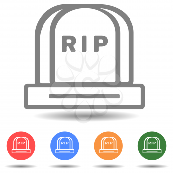 Grave tomb with text RIP vector icon