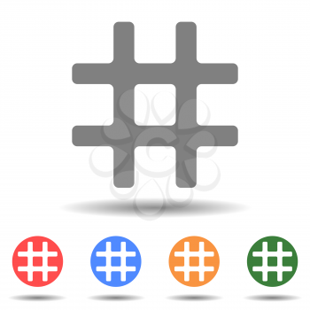 Hash number sign vector icon