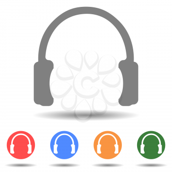 Headset icon vector in simple style
