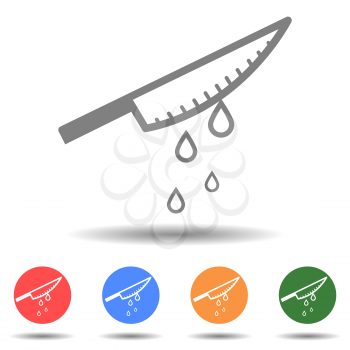 Steel knife with blood icon vector