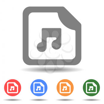 Music note file folder icon vector