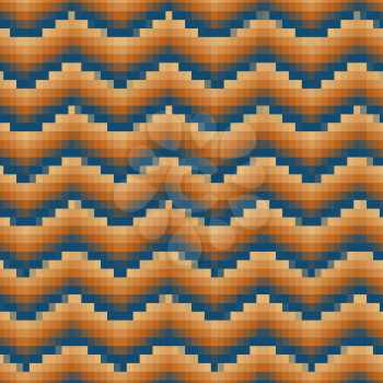 Pixelated Colorful Chevron Seamless Pattern