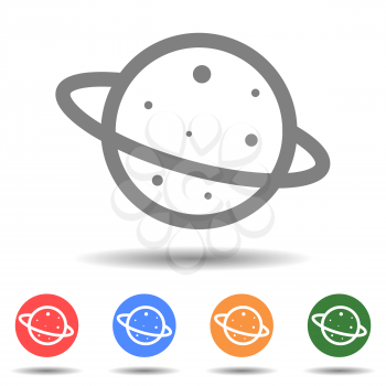 Planet saturn vector icon isolated
