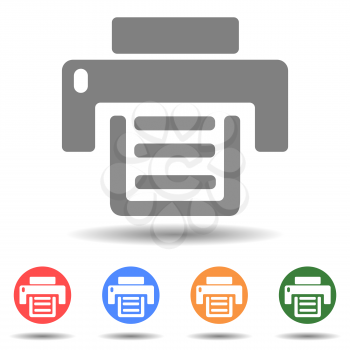 Printer line icon vector isolated
