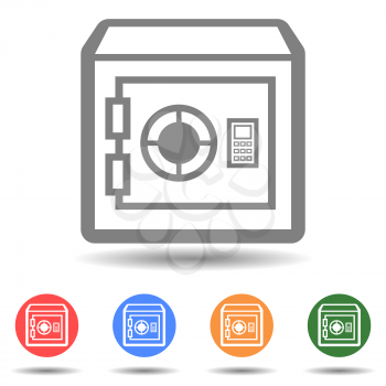 Safe box vector icon in flat style