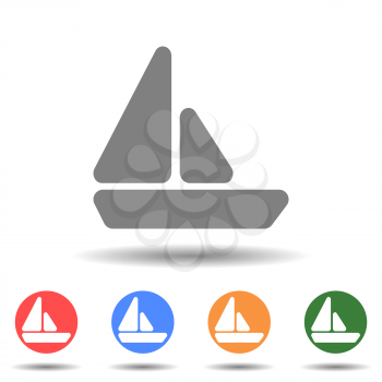 Sailboat yacht vector icon isolated