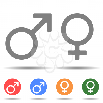 Gender symbol icon vector in simple style