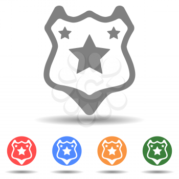 Sheriff police badge sign vector icon isolated