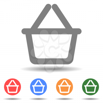 Shopping basket icon vector in simple style