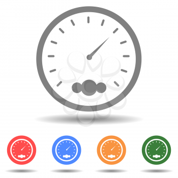 Speedometer icon vector in simple style