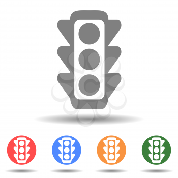 Traffic light vector icon in simple style