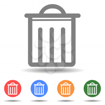 Trash bin vector icon in simple style