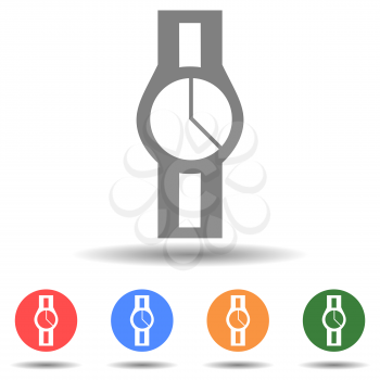 Modern watch icon, wristwatch vector