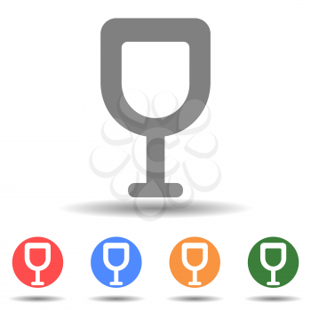 Wine glass icon, drink glass vector