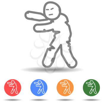 Zombie walking linear vector icon