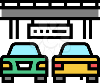 bridge traffic jam color icon vector. bridge traffic jam sign. isolated symbol illustration