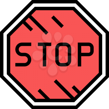 stop road sign color icon vector. stop road sign sign. isolated symbol illustration