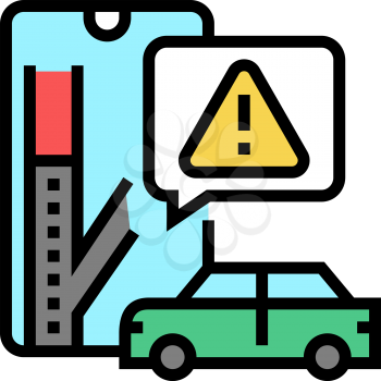 closed road warning color icon vector. closed road warning sign. isolated symbol illustration