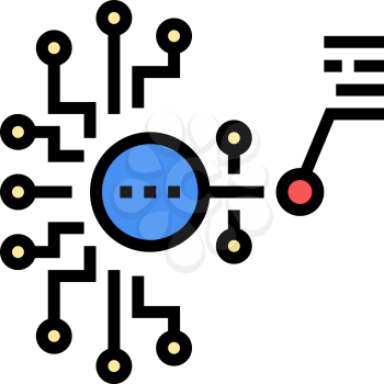 artificial model neural network color icon vector. artificial model neural network sign. isolated symbol illustration