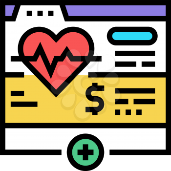 health web site subscription color icon vector. health web site subscription sign. isolated symbol illustration