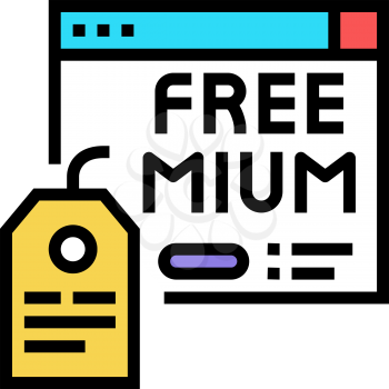 freemium online service subscription color icon vector. freemium online service subscription sign. isolated symbol illustration