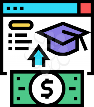 internet education payment color icon vector. internet education payment sign. isolated symbol illustration