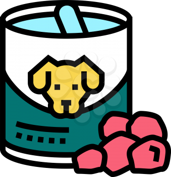 canned food for dog color icon vector. canned food for dog sign. isolated symbol illustration