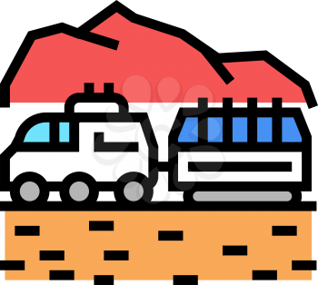 transportation wheel riding on mars color icon vector. transportation wheel riding on mars sign. isolated symbol illustration