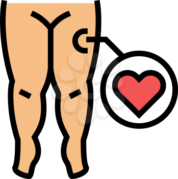 heart edema color icon vector. heart edema sign. isolated symbol illustration