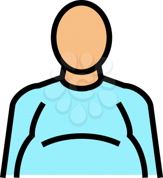 fat human with edema problem color icon vector. fat human with edema problem sign. isolated symbol illustration