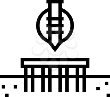 pile screw foundation line icon vector. pile screw foundation sign. isolated contour symbol black illustration