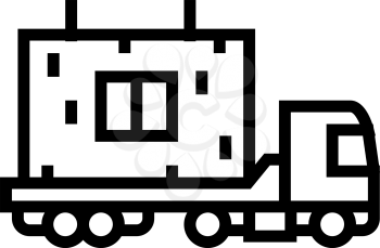 transportation house counstruction line icon vector. transportation house counstruction sign. isolated contour symbol black illustration