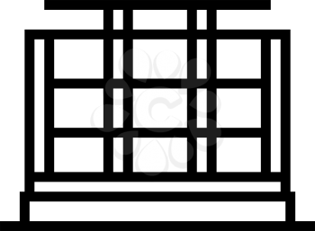 steel frame building line icon vector. steel frame building sign. isolated contour symbol black illustration