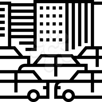 city traffic jam line icon vector. city traffic jam sign. isolated contour symbol black illustration