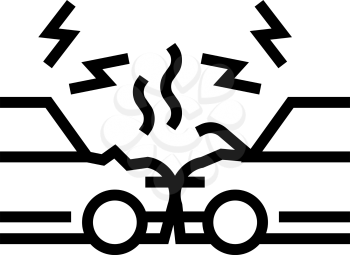 cars accident line icon vector. cars accident sign. isolated contour symbol black illustration