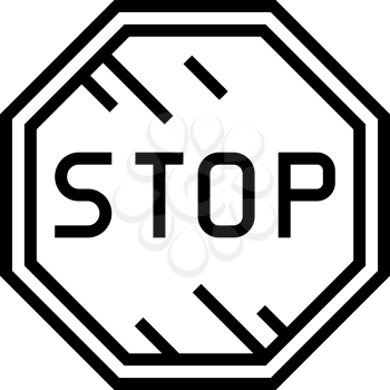 stop road sign line icon vector. stop road sign sign. isolated contour symbol black illustration