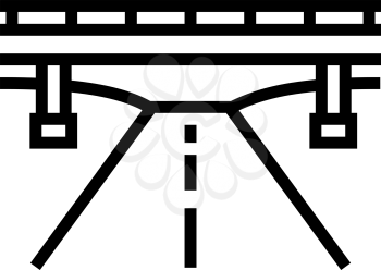 road and bridge line icon vector. road and bridge sign. isolated contour symbol black illustration