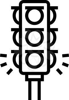 traffic light line icon vector. traffic light sign. isolated contour symbol black illustration