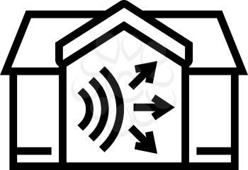 house acoustic line icon vector. house acoustic sign. isolated contour symbol black illustration