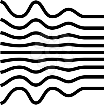 noise waves line icon vector. noise waves sign. isolated contour symbol black illustration