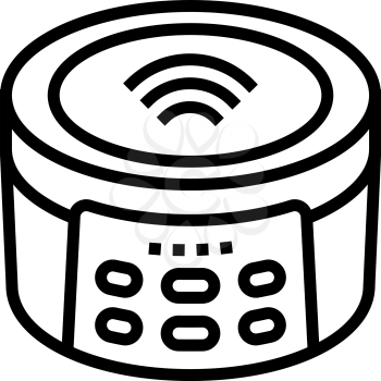 wireless music speaker line icon vector. wireless music speaker sign. isolated contour symbol black illustration