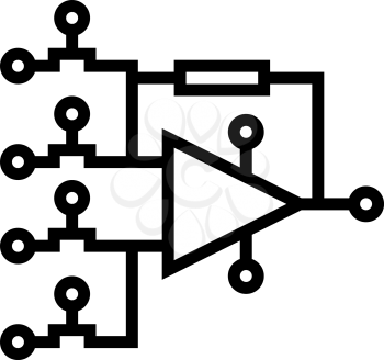 hardware model neural network line icon vector. hardware model neural network sign. isolated contour symbol black illustration