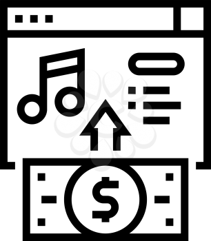 buying music line icon vector. buying music sign. isolated contour symbol black illustration
