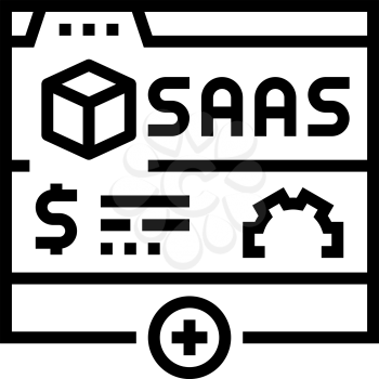 saas subscription line icon vector. saas subscription sign. isolated contour symbol black illustration