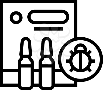 protection liquid from ticks line icon vector. protection liquid from ticks sign. isolated contour symbol black illustration