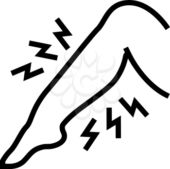 leg pain line icon vector. leg pain sign. isolated contour symbol black illustration