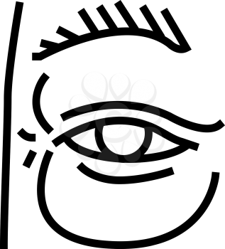 eye bag edema line icon vector. eye bag edema sign. isolated contour symbol black illustration