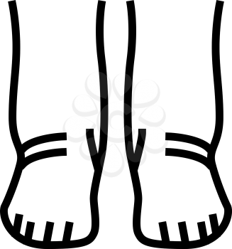 feet edema health disease line icon vector. feet edema health disease sign. isolated contour symbol black illustration