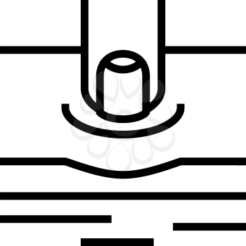 pitting edema on patient leg line icon vector. pitting edema on patient leg sign. isolated contour symbol black illustration